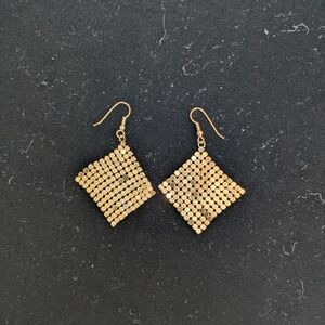 Elegant Antique Gold Mesh Earrings